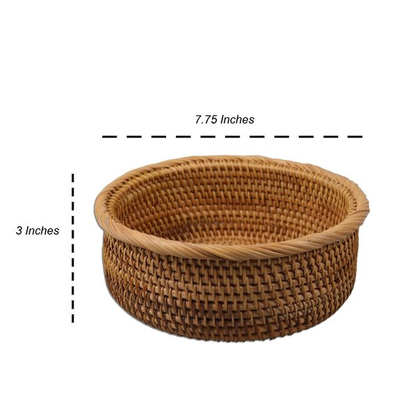 Handmade Stackable Rattan Baskets Set Home Office - Picture 7 of 7